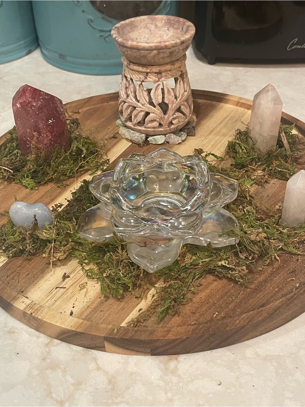 Crystal altar tray